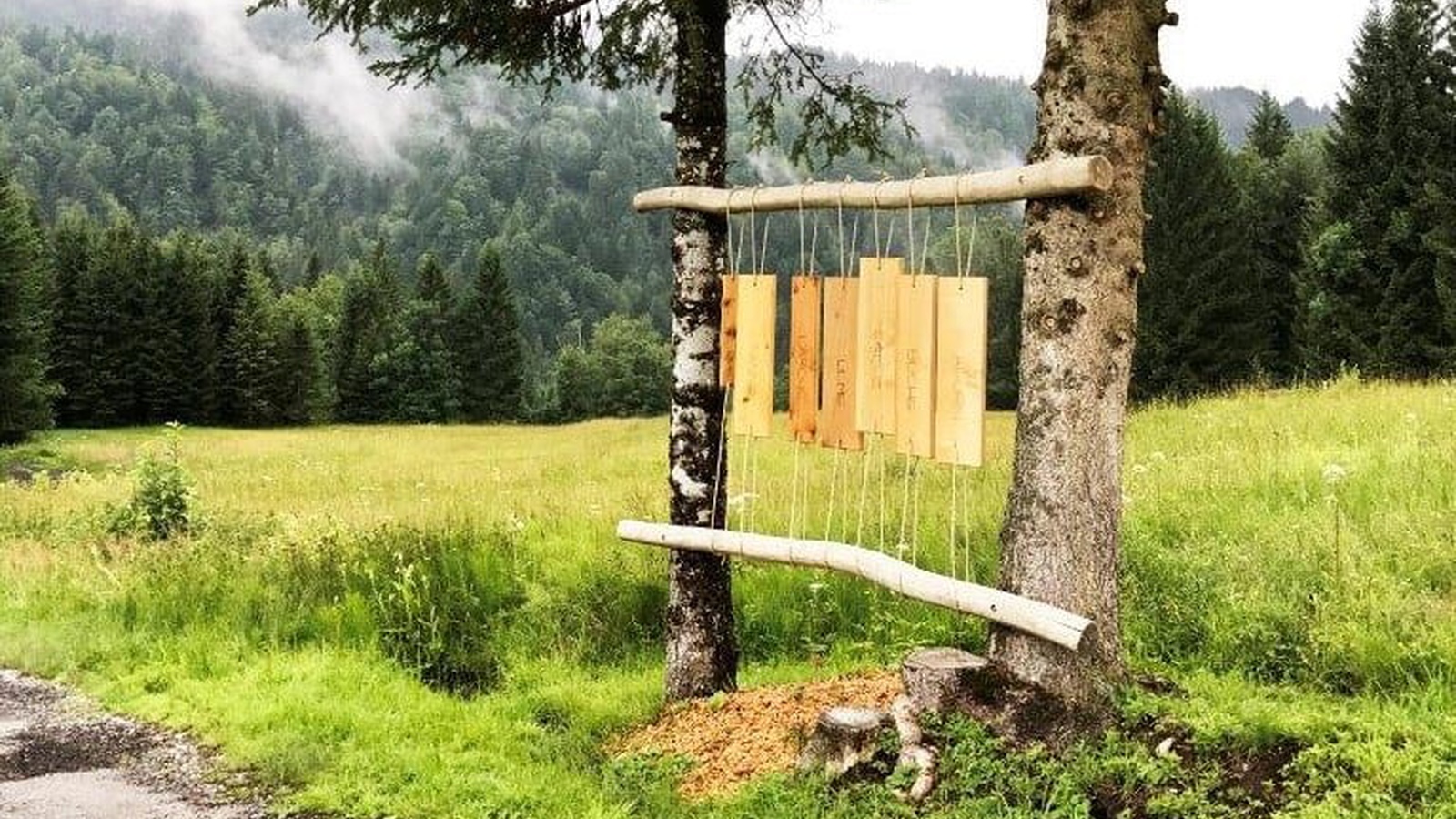 Holzxylophon am Tobelweg Sibratsgfäll