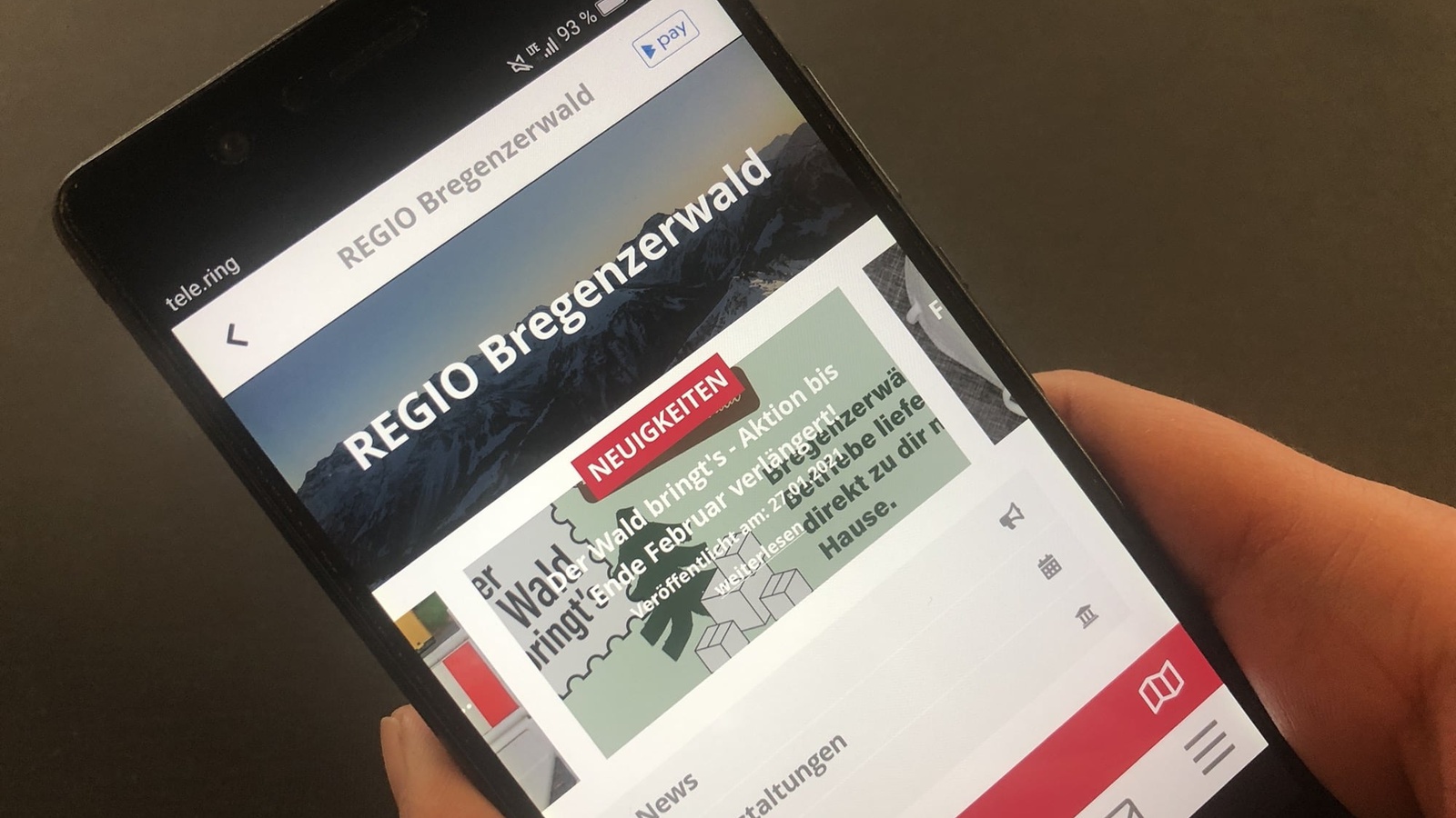 Die Bürgerservice-App Gem2Go informiertauf Wunsch aktiv über kurzfristige Ereignisse.