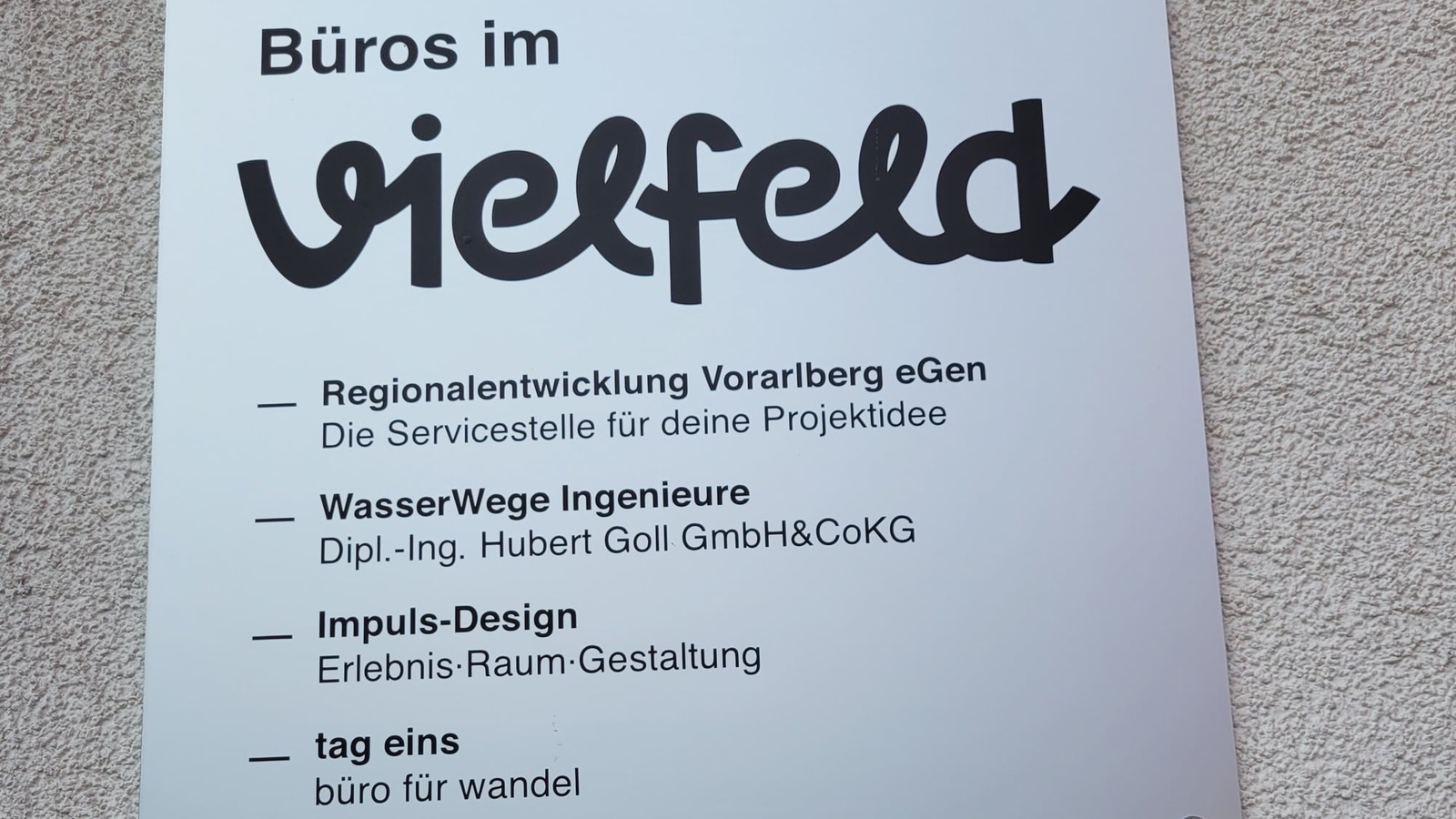 Ideen aus vielfältigen Bereichen kommen im vielfeld zusammen, dem neuen Projektbüro der Regio-V in Lochau.